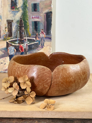 Vintage wooden fruit bowl