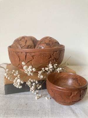 Set of Indian wooden bowls