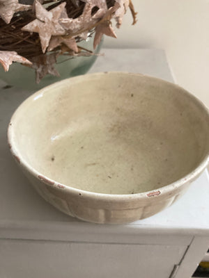 Medium cream folk bowl