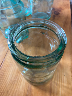 pale green glass jar