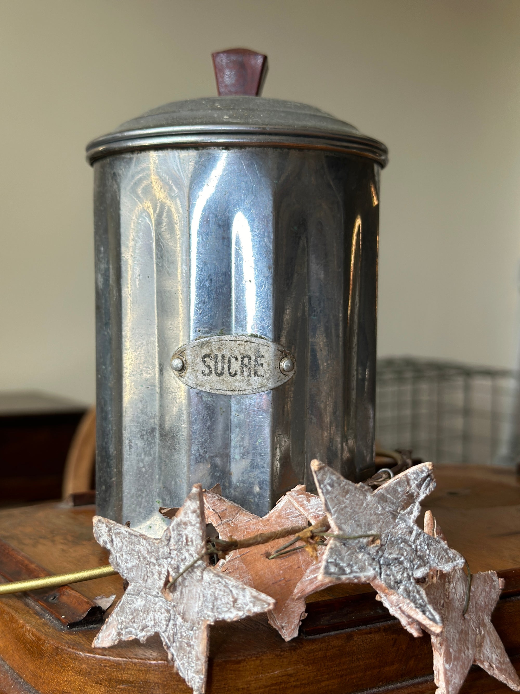 Vintage French metal food canister