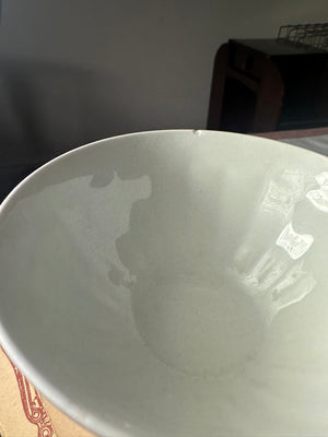 White and gold French porcelain cafe au lait bowl