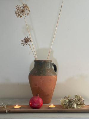 Large vintage Turkish terracotta olive pot