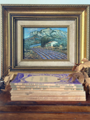 Miniature painting French lavender fields