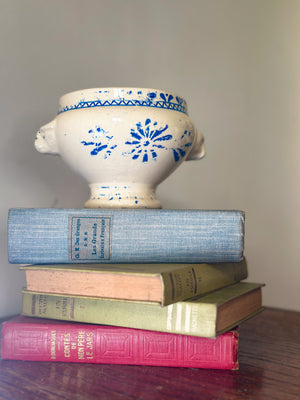 Blue and white French soupiere bowl