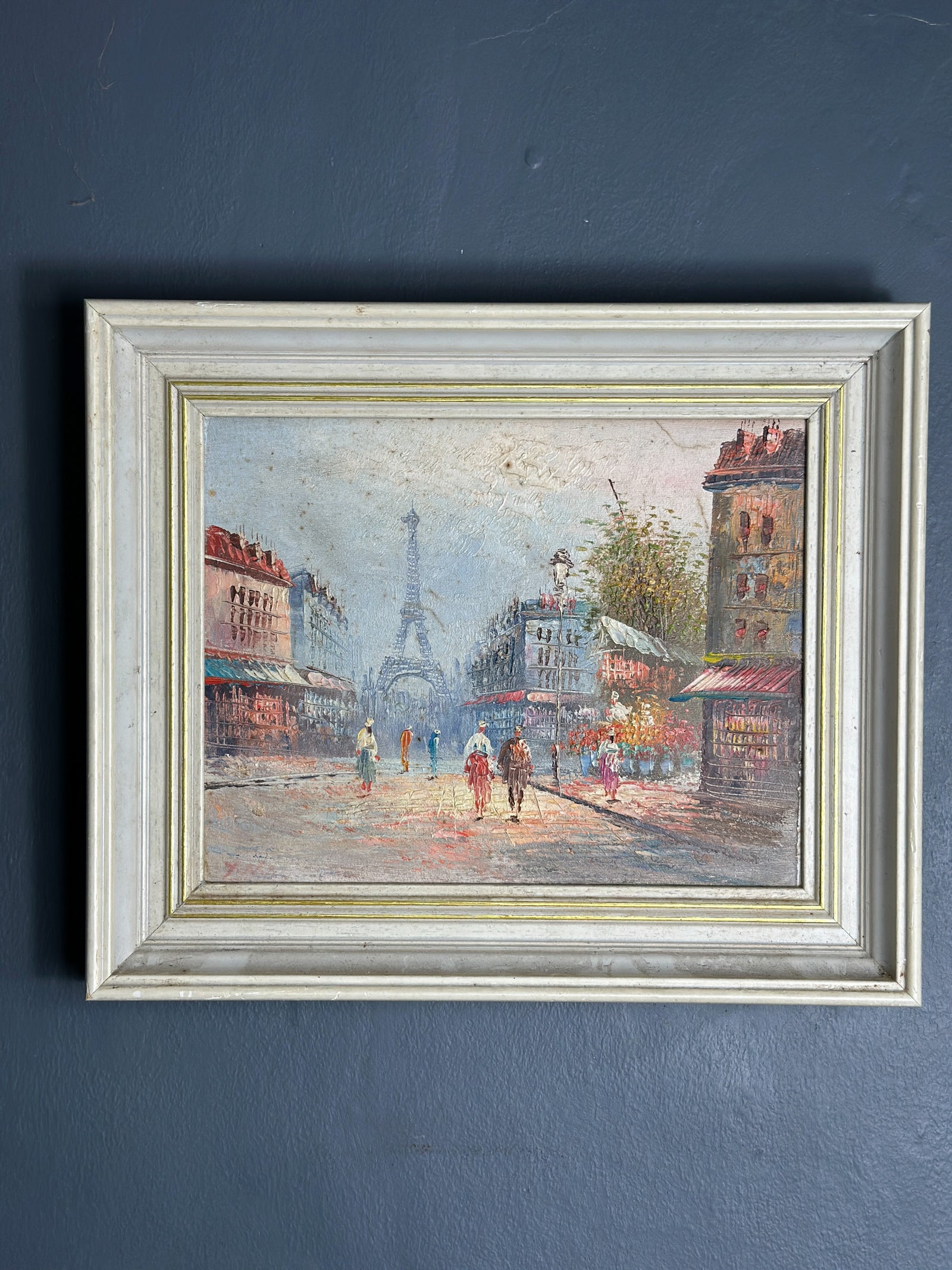 French oil painting of Paris framed