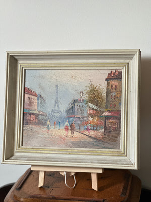 French oil painting of Paris framed