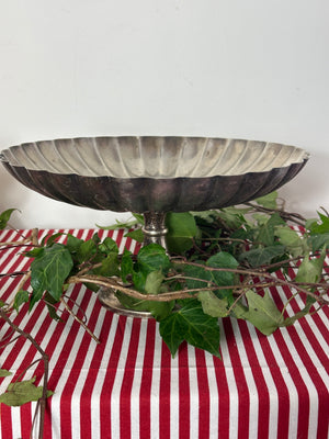 Silver plate (tin) fluted cake stand