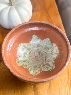 Festive patterned terracotta bowl