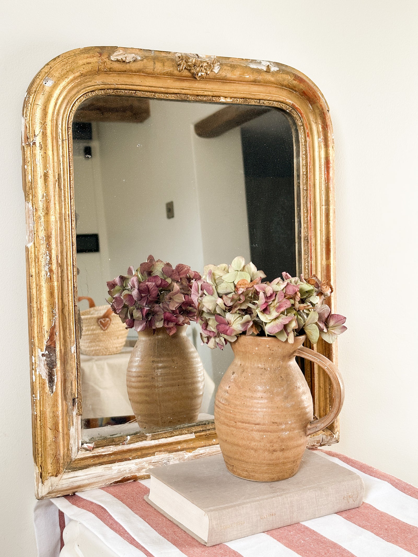 Vintage gilt mirror Louis Philippe shape