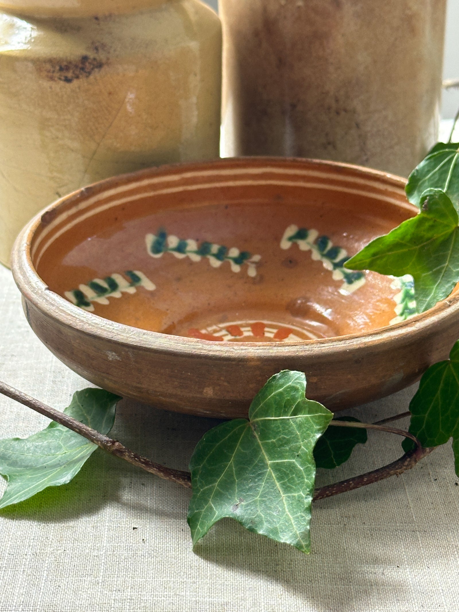 Christmas patterned terracotta bowl