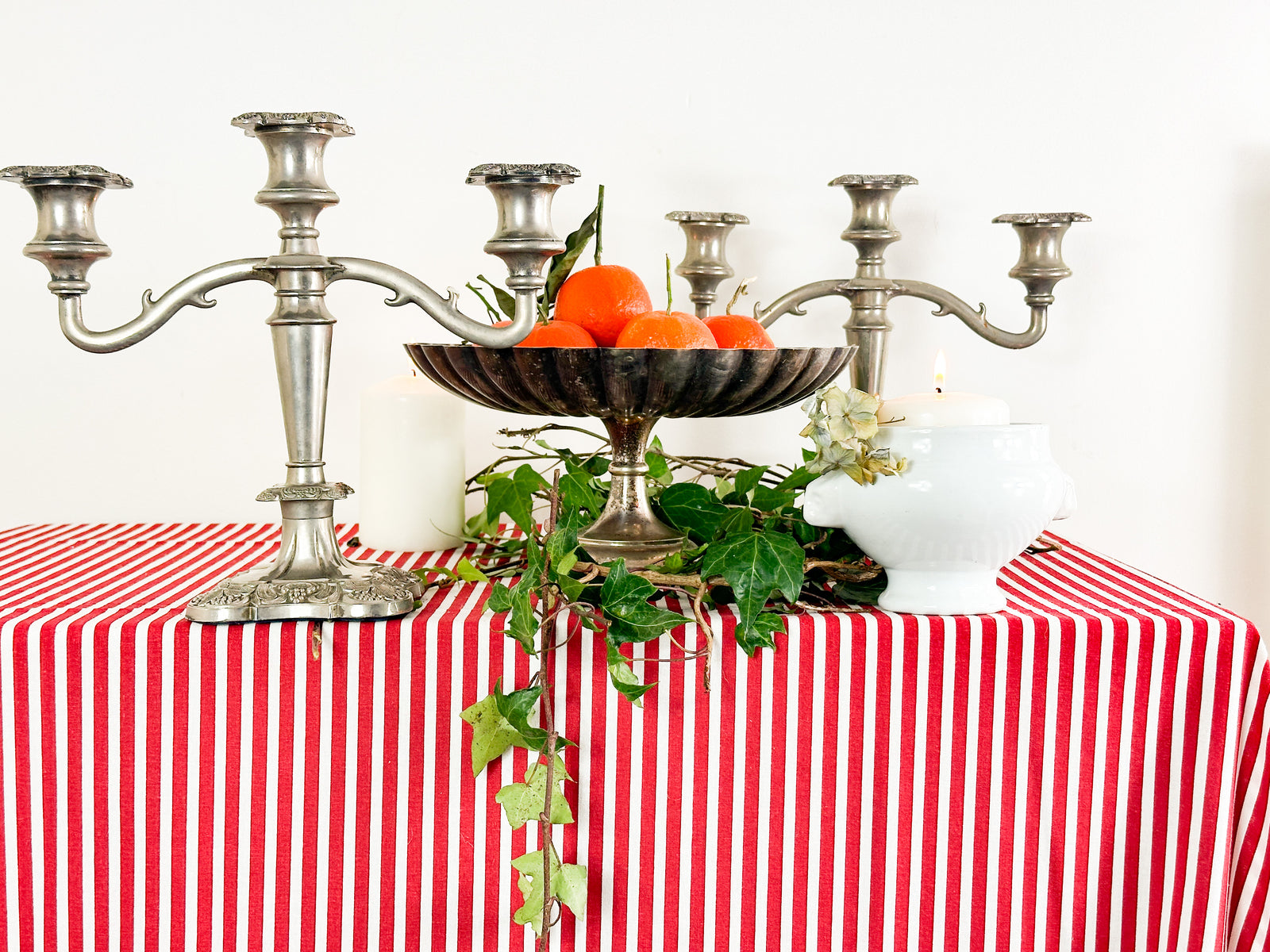 Silver plate triple candelabra