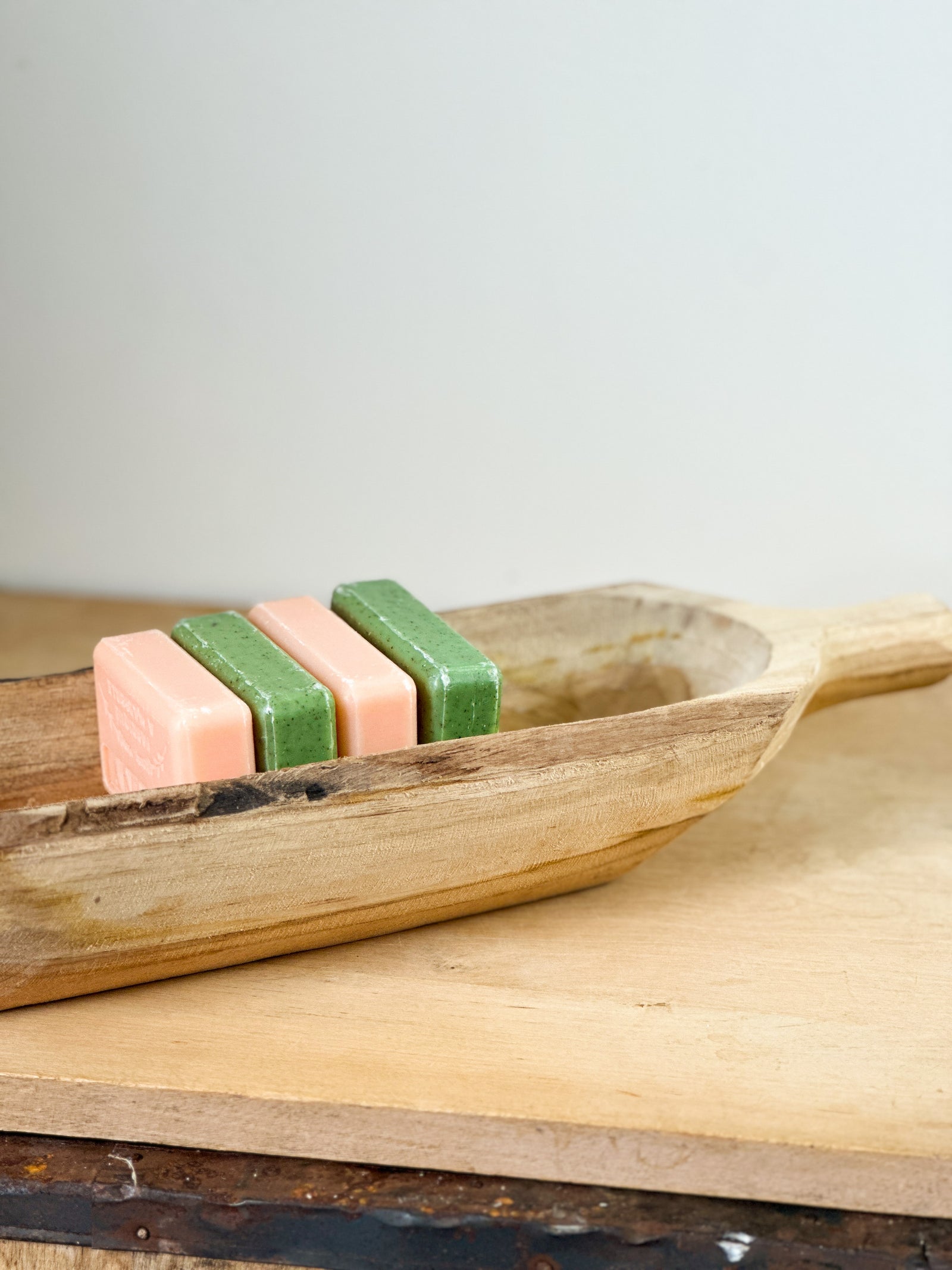 Teak wood dough bowl