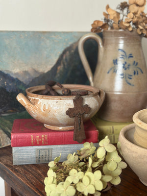 Vintage French glazed earthenware bowl