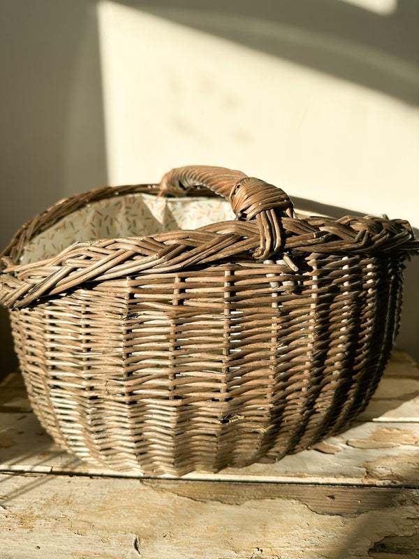 Woven Wood Basket  Vintage Crossroads