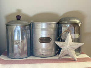 Vintage French metal food canister