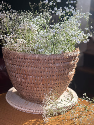 French wicker harvesting basket / planter basket