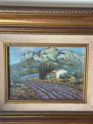 Miniature painting French lavender fields