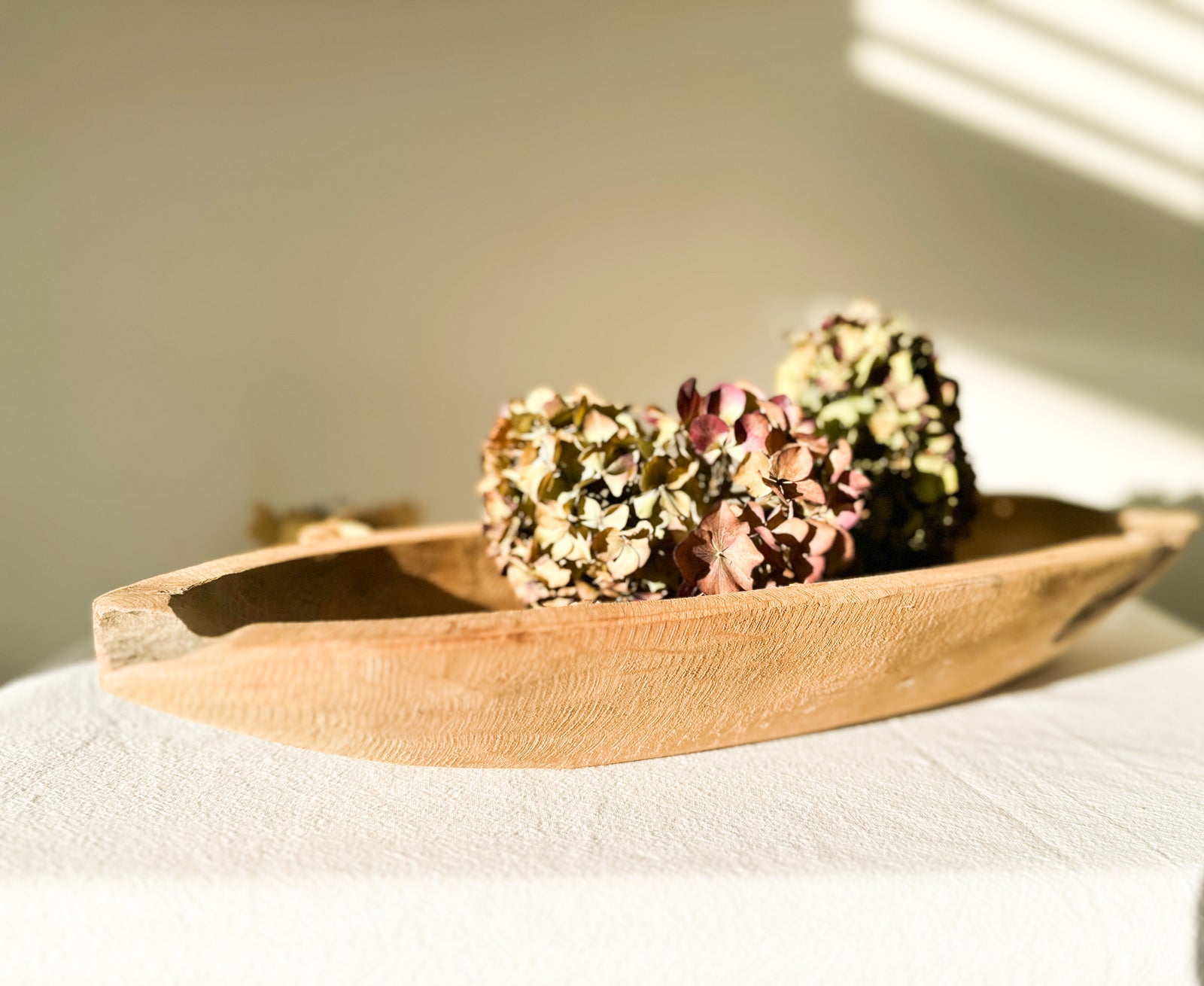 Teak wood dough bowl 50cm long
