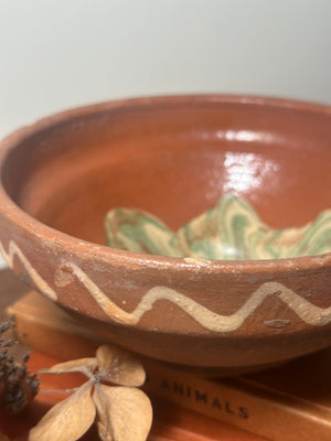 Festive patterned terracotta bowl