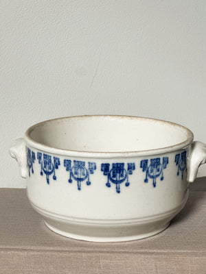 Blue and white ceramic patterned bowl