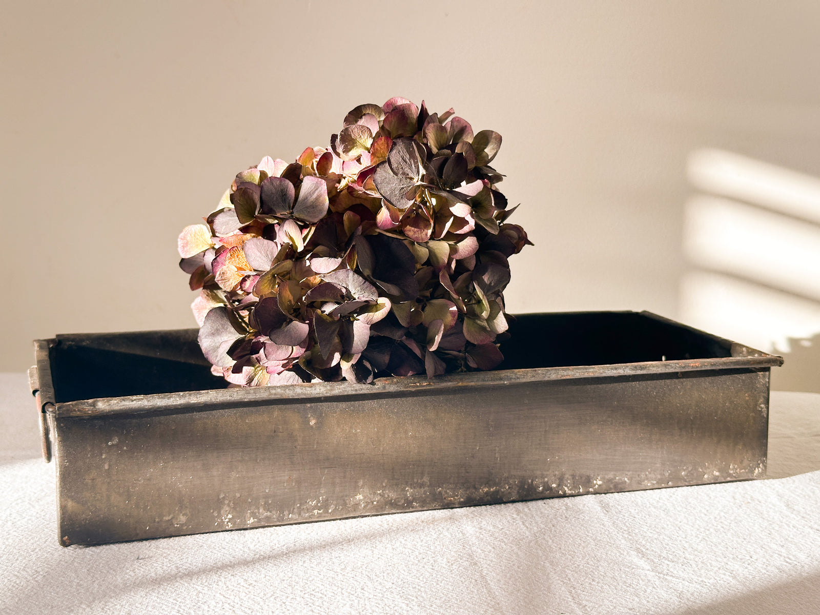 Vintage galvanised metal tray