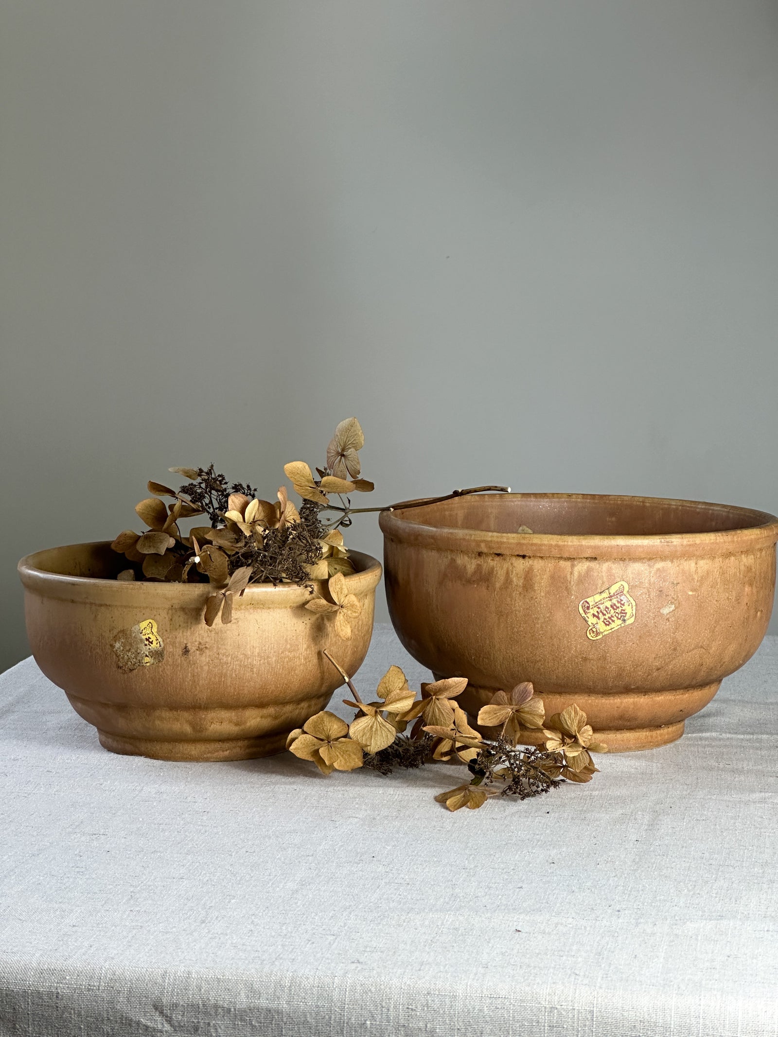 French earthenware "Vieux Gres" mixing bowl medium