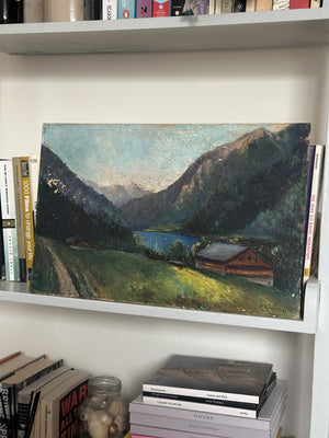 Vintage oil painting landscape by Paul Keufer