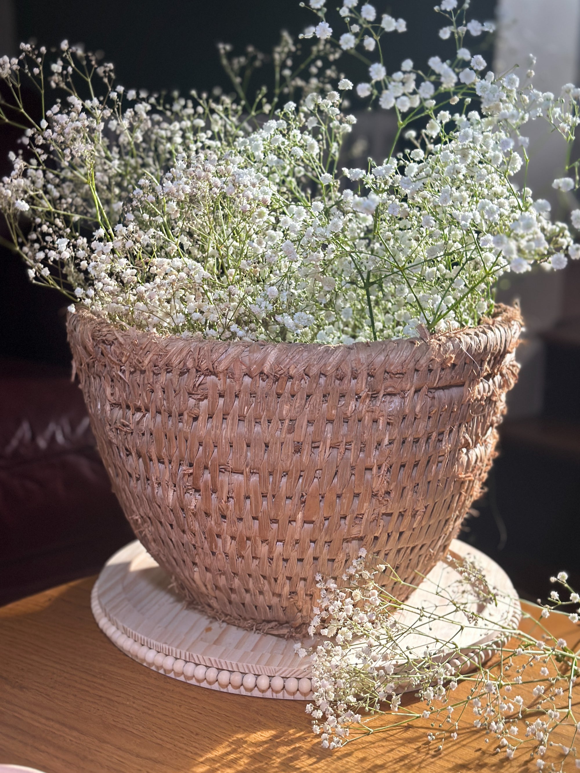 French wicker harvesting basket / planter basket