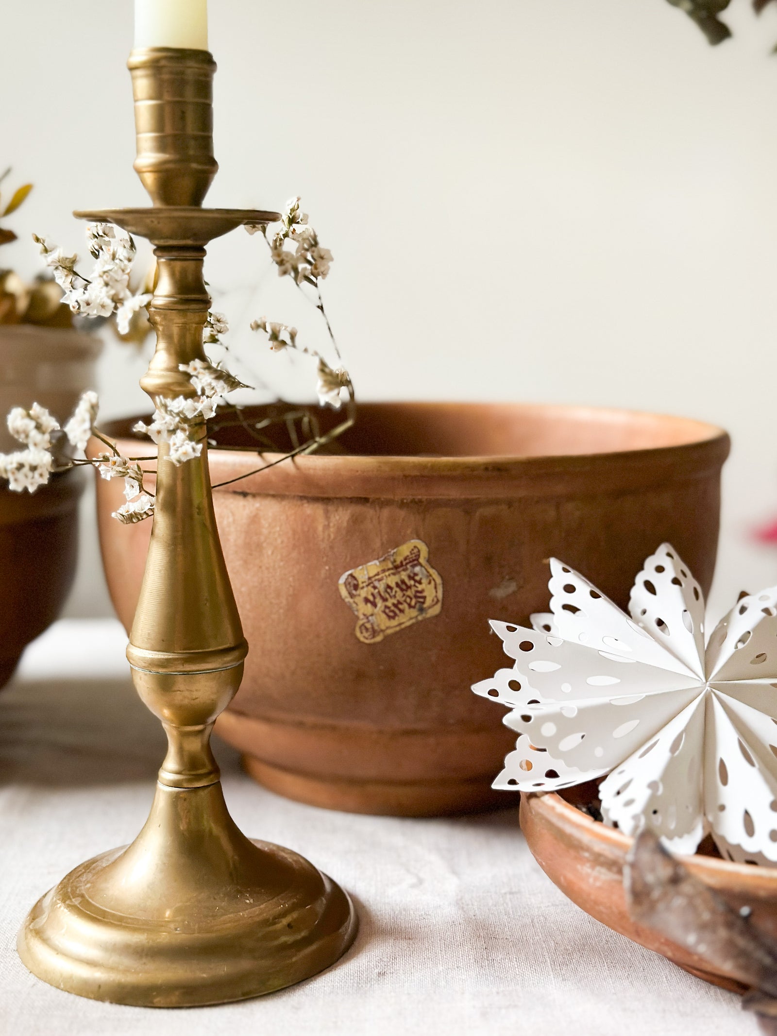 Brass effect candlestick