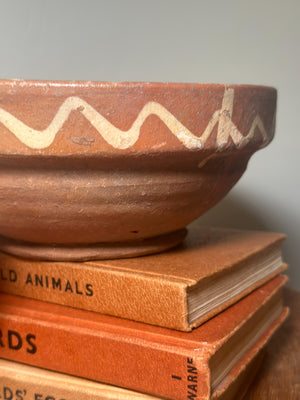 Festive patterned terracotta bowl