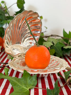 Silver plate shell dish