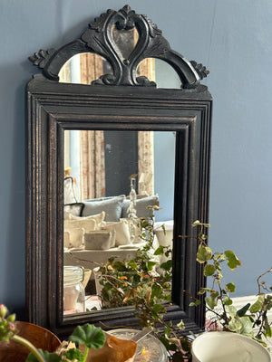 Black wooden vintage mirror