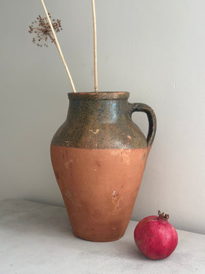 Large vintage Turkish terracotta olive pot