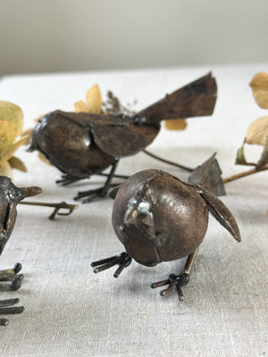 Recycled iron festive robin decoration