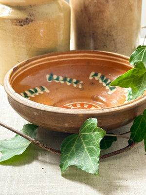 Christmas patterned terracotta bowl