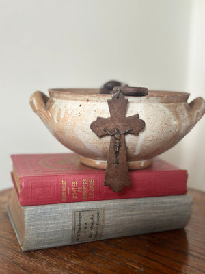 Vintage French glazed earthenware bowl