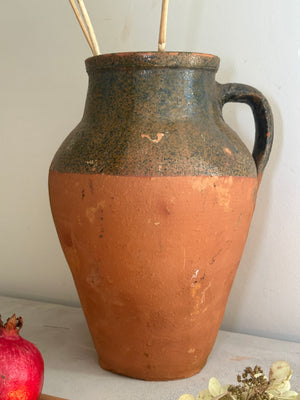 Large vintage Turkish terracotta olive pot