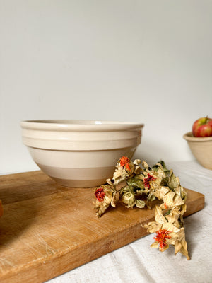 Cream glazed kitchen mixing bowl