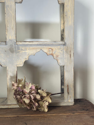 Vintage Indian wooden temple arch shelves