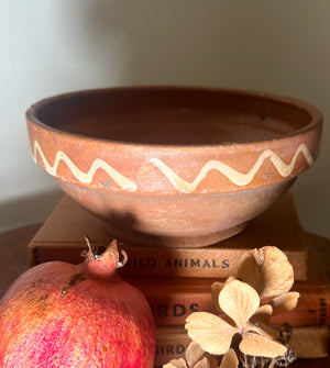 Festive patterned terracotta bowl