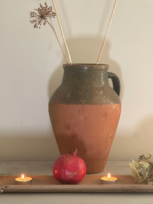 Large vintage Turkish terracotta olive pot