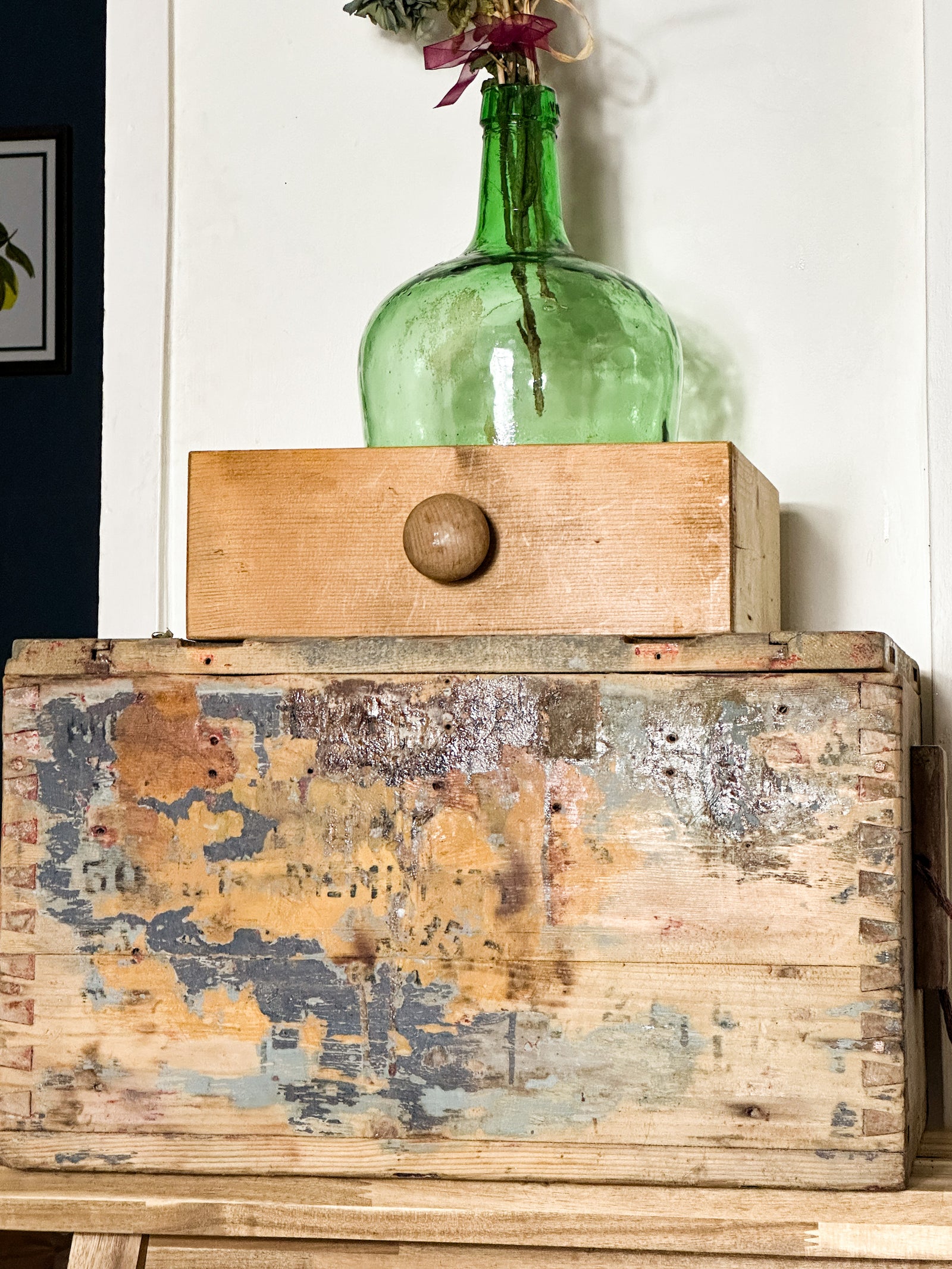 Unfinished wooden drawer