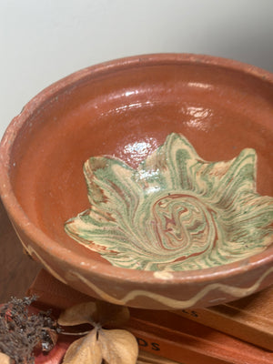 Festive patterned terracotta bowl