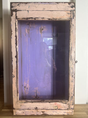 Pink vintage Indian wall mounted cabinet