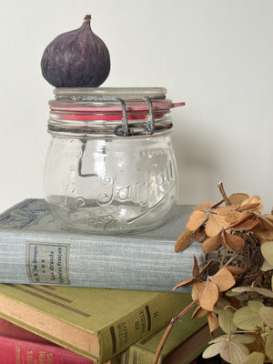 Clear French Le Parfait glass jar