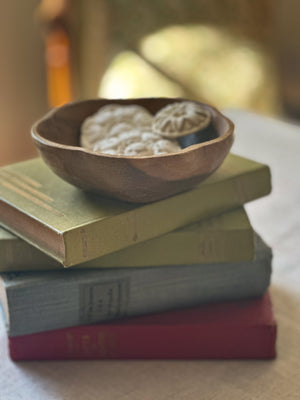 Vintage wooden trinket bowl