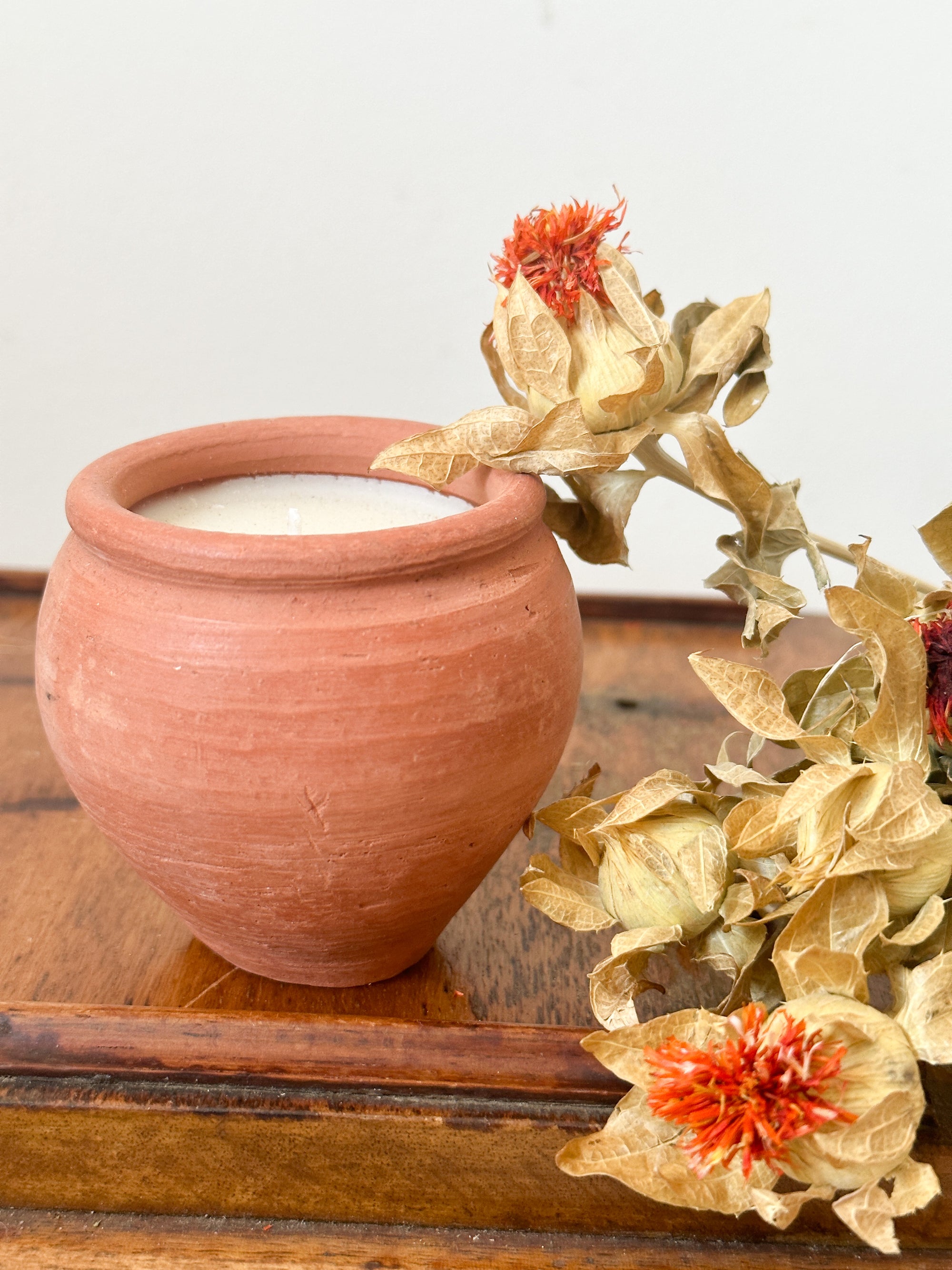 Handmade Clay Candle - Coconut Scented