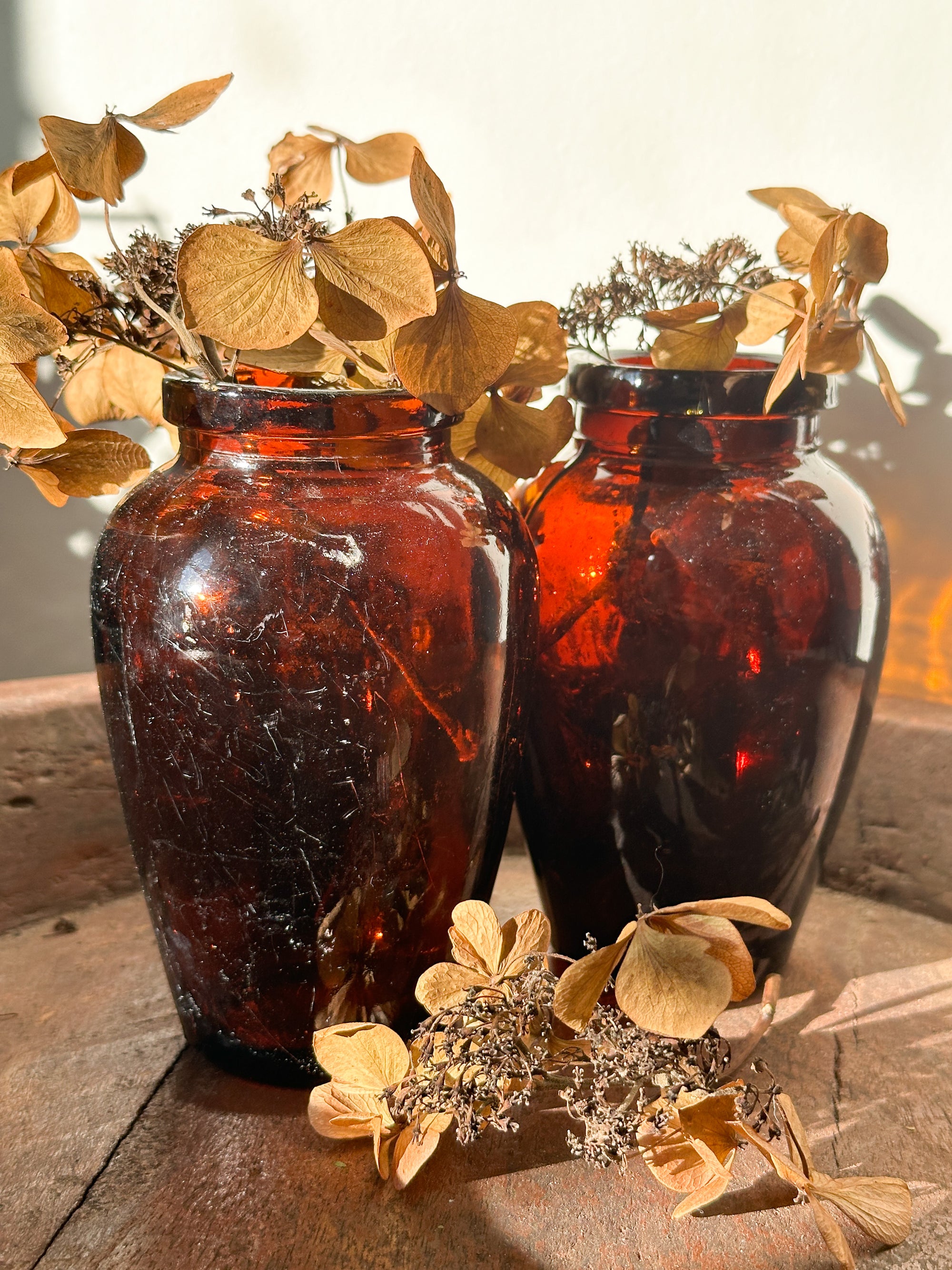 Vintage amber glass Virol bottle