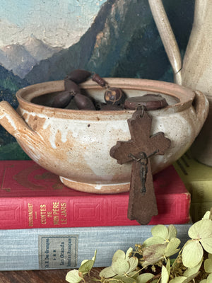 Vintage French glazed earthenware bowl